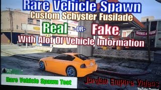 GTA 5 Online Rare Vehicle Spawn Method Tested Custom Schyster Fusilade Spawn and More Vehicle Info [upl. by Hewie158]