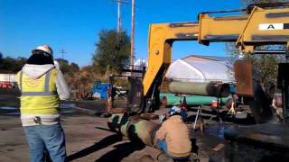 Blowing out a foam pig with o2 and acetylene BIG BOOM [upl. by Ahsiniuq676]