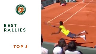 Top 5 Best Rallies  RolandGarros [upl. by Cirre45]