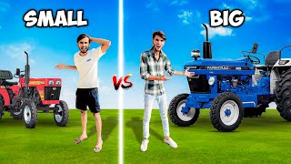 Overnight in small tractor vs big tractor 🚜 Overnight survival challenge  Low budget [upl. by Atikihs729]