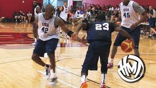 Kyrie Irving Crosses Kobe Bryant Throwback USA Scrimmage Highlights [upl. by Hwu]