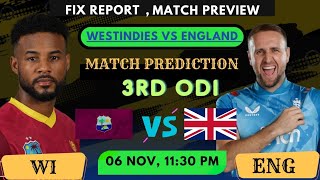 England vs West Indies 3rd odi  Pitch Report key stats and Match Winner [upl. by Fabiolas]