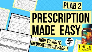 How To Write Medications On The Prescription Sheet 1 PLAB 2 Prescription Writing plab2 [upl. by Loss157]