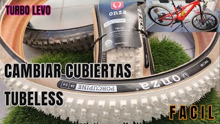 COMO Cambiar cubiertas Tubeless en CASA sin herramientas [upl. by Ahcila]