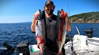 Salmon Fishing with my Ladies Trolling for Chinook  Coho [upl. by Bolen769]