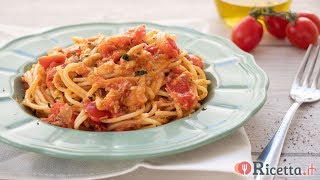 Spaghetti al Sugo di Sgombro e Pomodorini Pachino  Ricettait [upl. by Jareen997]