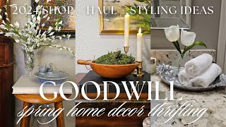 GOODWILL SPRING HOME DÉCOR THRIFT WITH ME 2024  Shop with Me  Thrift Haul  Decorating Ideas [upl. by Marla]