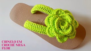 CHINELO CUSTOMIZADO EM CROCHÊ FÁCIL COM MEGA FLOR [upl. by Lianna]