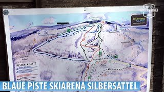 Blaue Piste quotFellbergplateauquot in der Skiarena Silbersattel in Thüringen [upl. by Drofnil]