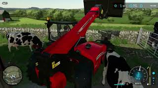 FS22  COURT FARM 67  TELEHANDLER MUCKING OUT [upl. by Esoj]