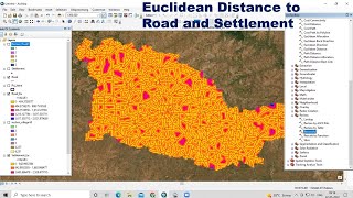 Euclidean distance and reclassification to Road and Village Settlement using ArcGIS [upl. by Oliviero883]