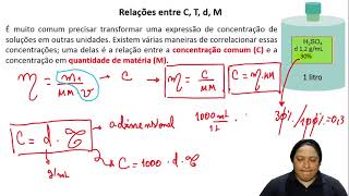 11  Relações entre C T d M Concentração comum título densidade e molaridade [upl. by Turnbull]