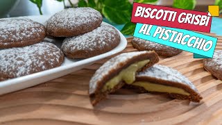 Ricetta dei Biscotti Grisbì fatti in casa ripieni di crema al pistacchio [upl. by Lurline]