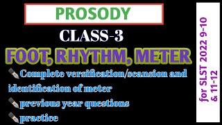 ProsodyClass3  FOOT RHYTHM and METER for SLST 2022 [upl. by Enehs856]