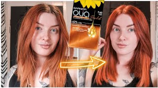 HOW I KEEP MY COPPER HAIR BRIGHT WITHOUT USING BLEACH  Garnier olia 740 amp DIY colour mask [upl. by Woodcock]