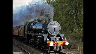 Black 5 Approaching Whitchurch Station Shropshire [upl. by Ahsinnor]