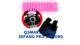 UNBOXING kierownica gamingowa QSMART COBRA SEPANG PRO SW8080 [upl. by Nikolas]