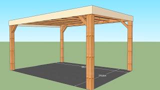 Progetto Pergola in legno 370 cm x 500 cm [upl. by Leanahtan898]