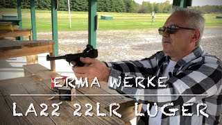 Erma werke LA22 22lr Luger replica Testing at the range [upl. by Beka658]