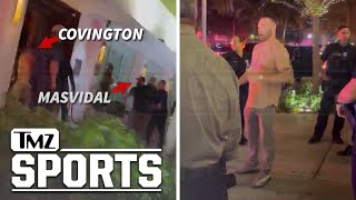 Jorge Masvidal Held Back From Colby Covington After Alleged Fight Video Shows  TMZ Sports [upl. by Elletnahs74]