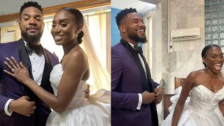 Kunle Remis Elegant White Wedding To Billionaire Femi Otedolas Niece  Highlight [upl. by Aro]