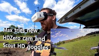 Max tries Fatshark Scout HD Goggles with the new HD Zero Runcam for Shark Byte [upl. by Veradia]