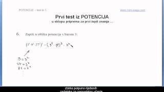 Potencije  matematika 1 riješeni zadaci  zadatak br6  prvi test iz matematike [upl. by Mis]