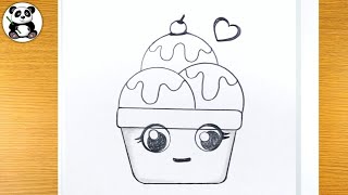 Cute Scoops Ice cream  cup icecreamTaposhiartsAcademy [upl. by Abdul782]