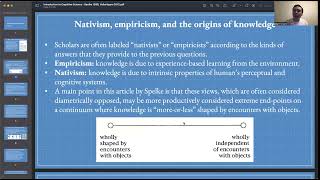 Lecture 2 Nativism Empiricism and Core Knowledge  COGSCI 1  UC Berkeley [upl. by Anirahc]