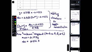 Spectrophotometric Analysis of Cu Calculations and Graphing a Standard Curve using Excel Online [upl. by Duwalt]