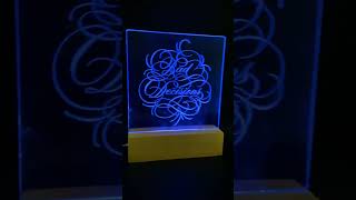 Custom Engraved Acrylic LED Light Stand  Calligraphy Engraving Art [upl. by Tarrant]