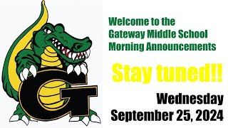 GMS Morning Announcements 9252024 [upl. by Chelsy]