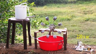 generate electricity from table fan motor  hydro power generator homemade [upl. by Levesque]