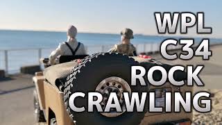 WPL C34 CUSTOM NO CANOPY STYLE ROCK CRAWLING at MICKEY ROCK ミッキーロックでスケールクローラーラジコンを走らせる！ [upl. by Einobe]