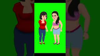 Two girl Green screen cartoon character videos chromatoon banglacartoon [upl. by Noyr]