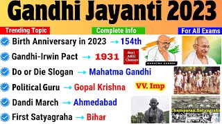 Mahatma Gandhi GK Question  Gandhi Jayanti 2023  Gandhi important Questions  Gandhi Realted Gk [upl. by Vanhomrigh93]