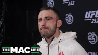 Alexander Volkanovski reacts to Chad Mendes war  UFC 232 PostFight [upl. by Ennayelsel845]