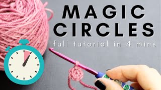 4 Minute Magic Circle CROCHET Tutorial  EASY [upl. by Analak]