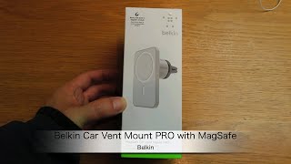 ベルキンのMagSafe対応車用磁気スタンド「Belkin Magnetic Car Vent Mount PRO」の紹介 [upl. by Donnenfeld938]