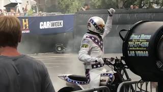 Travis Pastrana jumps Caesars Palace Fountain as tribute to Evel Knievel [upl. by Aehcim]