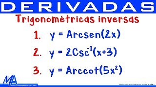 Derivada de las funciones Trigonométricas Inversas [upl. by Nnaitak107]