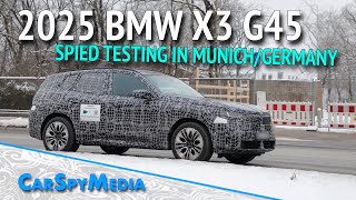 2025 BMW X3 G45 Prototype Spied Winter Testing In MunichGermany MPerformance  Production Lights [upl. by Arraes]