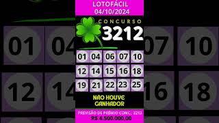 🍀 LOTOFÁCIL HOJE 04102024 CONCURSO 3212 [upl. by Rusel]