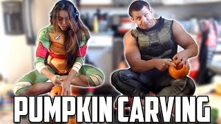 TYLER1 amp MACAIYLA PUMPKIN CARVING [upl. by Htrag110]