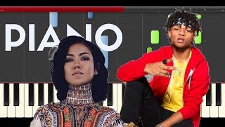 Jhené Aiko Sativa ft Rae Sremmurd Piano Midi tutorial Sheet app Cover Karaoke [upl. by Anstice]