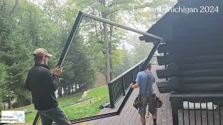 Lakefront Log Home Sunroom Leonard MI [upl. by Fadiman]