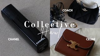 Collective Haul ♡ Celine Triomphe Wallet Coach Teri Shoulder Bag Chanel Beauty [upl. by Laucsap340]