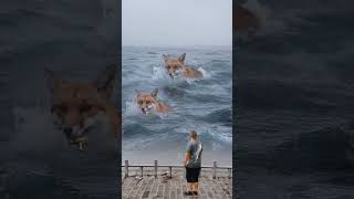 Wow a pair of foxes appeared on the sea The foxes held the key to the golden gate in their mou [upl. by Harikahs]