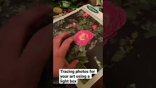 Tracing photos on a light box for use in your art lightbox lightboxes tracing tracingpaper [upl. by Gilder239]