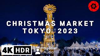 Tokyo Christmas Market 2023 amp Jingu Gaien Mae Ginkgo Illumination  4K HDR Spatial Audio [upl. by Emanuel]